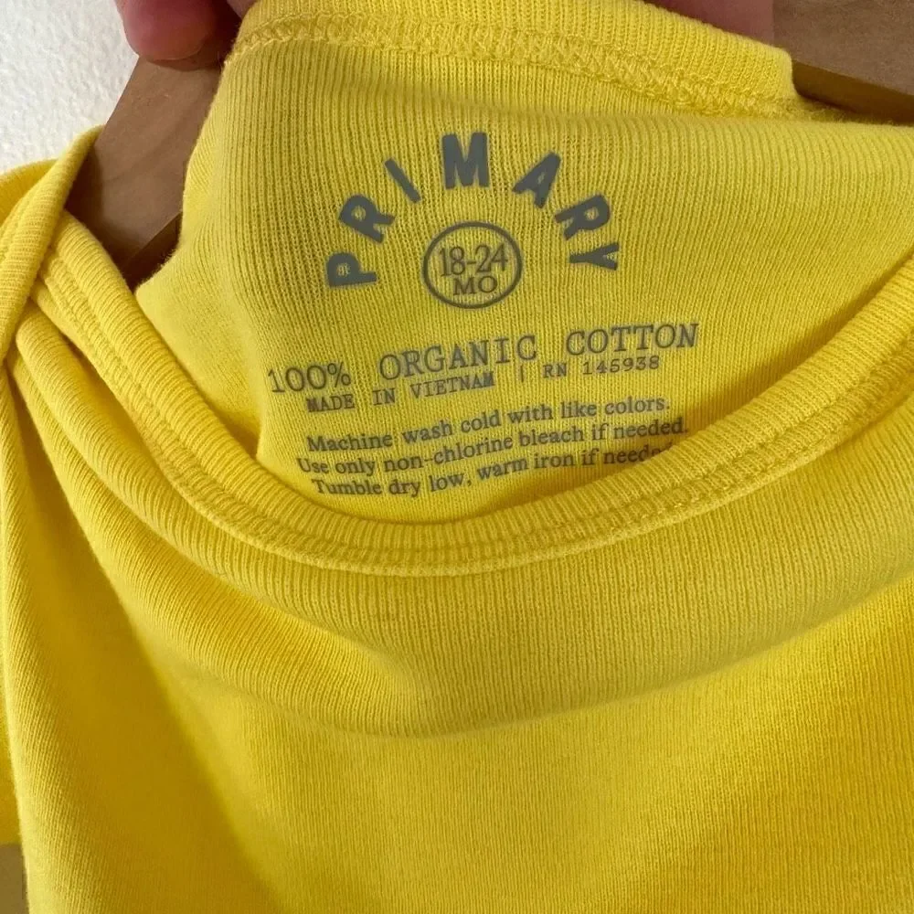 Primary Gender Neutral Baby Charlie Brown Handmade Yellow Long sleeve Onesie